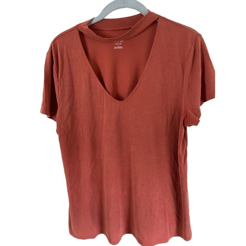Womens‎ Mossimo Rust colored Modal short sleeve shirt - L